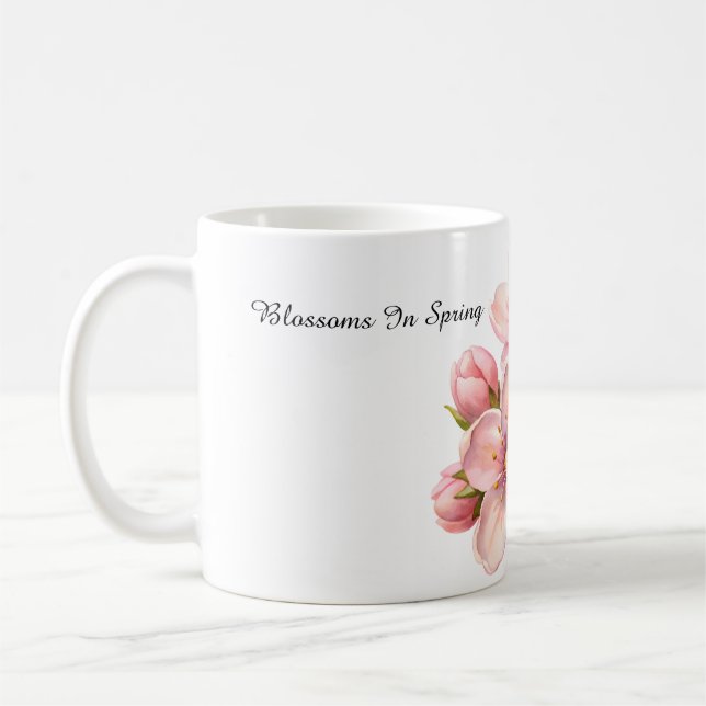 Fleurs aquarelles de printemps Mug Classique (Gauche)