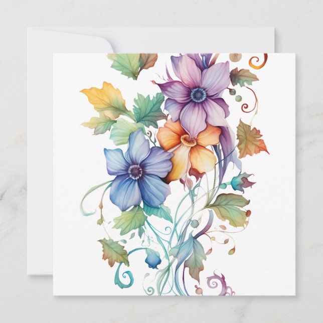 Fleurs aquarelles décoratives (Devant)
