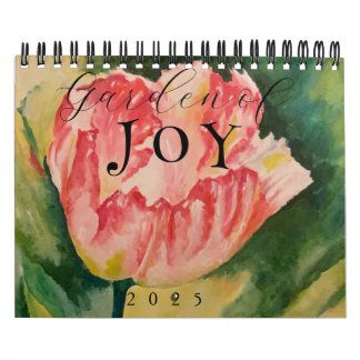 Fleurs aquarelles Deux pages Calendrier de 12 mois