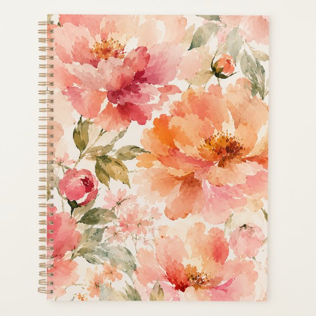 Fleurs aquarelles romantiques chaudes d'été (Devant)