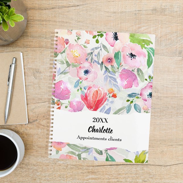 Fleurs aquarelles rose violet 2026 (Créateur téléchargé)