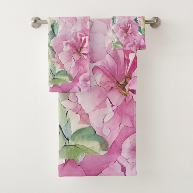 Fleurs aquarelles roses  (En situation)