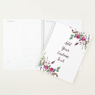 Fleurs aquarelles roses personnalisables 