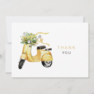 Fleurs aquarelles sur un scooter Merci personnalis