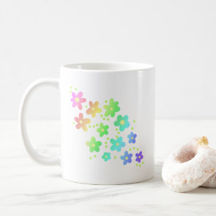 Fleurs arc-en-ciel lunaires en gros café Mug