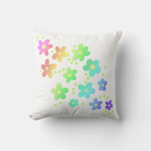 Fleurs arc-en-ciel Whimsical Jeter Oreiller