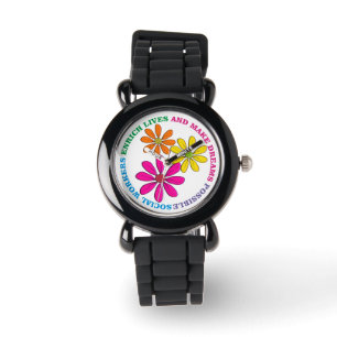 Fleurs Artsy de montre d'assistant social