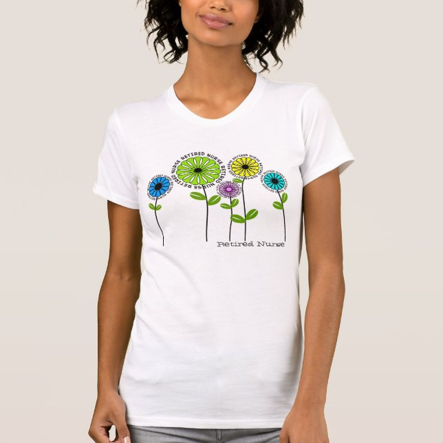 Fleurs Artsy retirées de T-shirts d'infirmière (Devant)