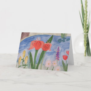 Fleurs Au Bord Du Lac Carte De Voeux