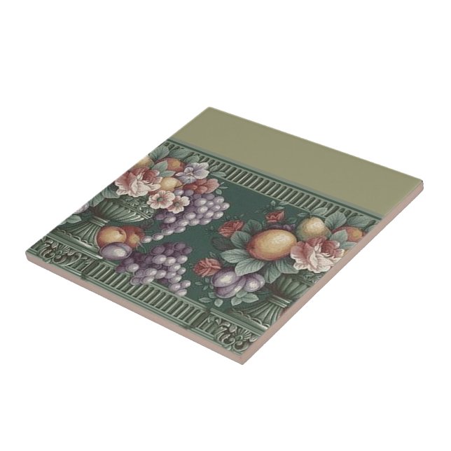 Fleurs avec carreaux de fruits (Côté)