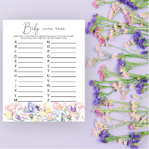 Fleurs baby shower Baby jeu de course de nom