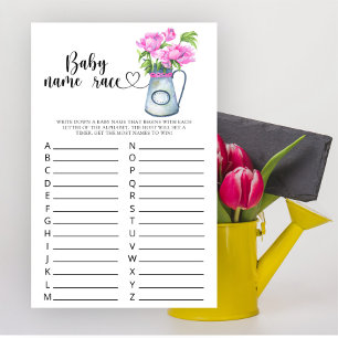 Fleurs baby shower - Baby name race game