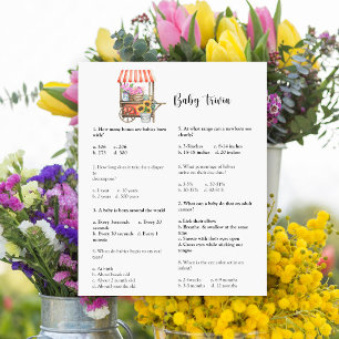 Fleurs baby shower bébé Trivia Baby shower Jeu