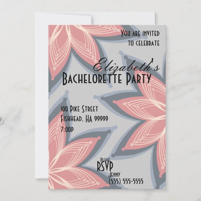 Fleurs Bachelorette Party 2 Invitation (Devant)