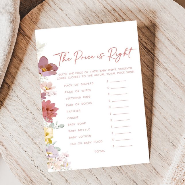 Fleurs Bébé Fleurit Jeu Baby Shower Le Prix Est Ju (Baby In Bloom Baby Shower Game)