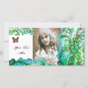 FLEURS BLANCHES bleu vif blanc vert