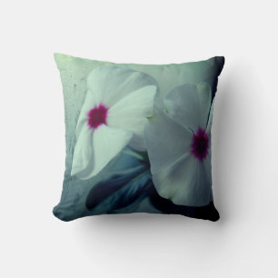 Fleurs blanches Coussin à lancer photo 41 cm x 41
