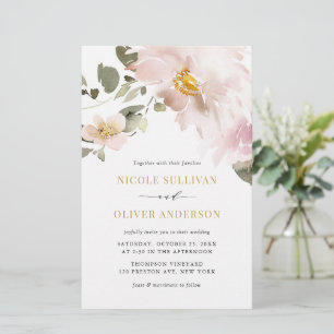 Fleurs blanches d'aquarelle féminine Mariage Invit