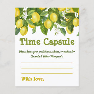 Fleurs blanches de citron jaune Carte Capsule temp
