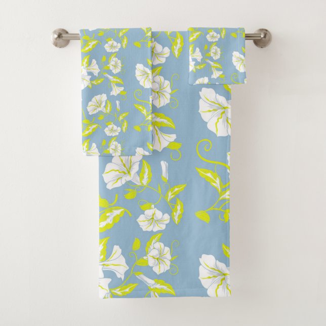 Fleurs blanches et jaunes motif sur gris (En situation)