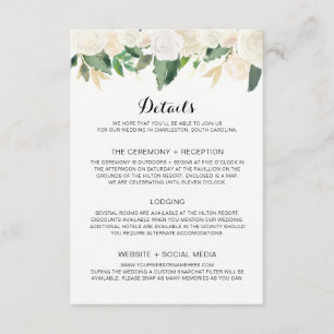 Fleurs blanches faire-part de mariage - Fiche de d