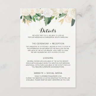 Fleurs blanches faire-part de mariage - Fiche de d
