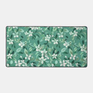 Fleurs blanches fantaisistes sur Turquoise