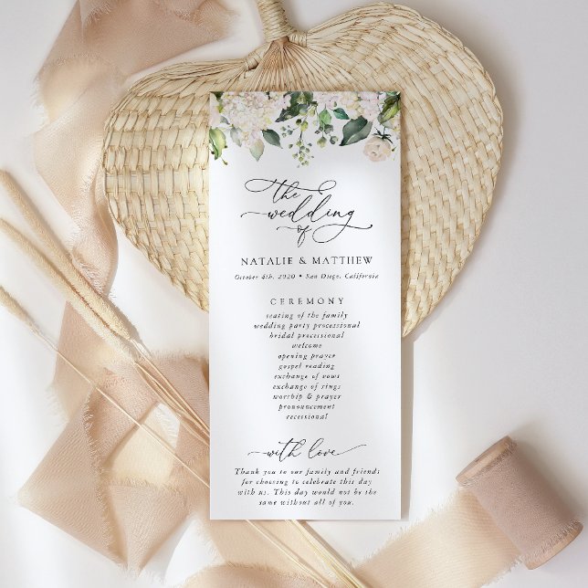Fleurs blanches, fleurs crème, programme de mariag (Créateur téléchargé)