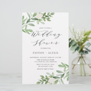 Fleurs blanches Invitation Wedding shower de verdu