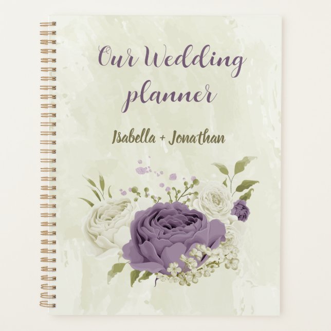 fleurs blanches mauve verdure mariage (Devant)