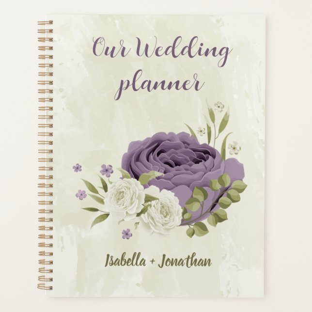 fleurs blanches mauves mariage verdure (Devant)