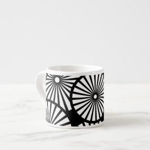 Fleurs blanches noires rétro Espresso Mug