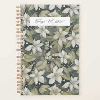 Fleurs blanches personnalisées sur Sage Calender