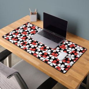 Fleurs blanches rouges mignons motif