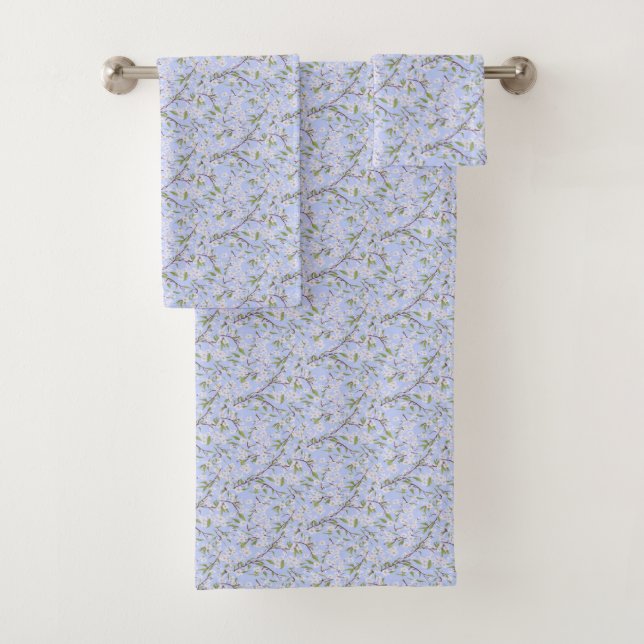 Fleurs Blanches sur Fond Bleu (En situation)