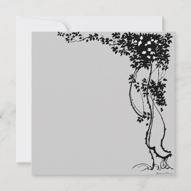 Fleurs blanches sur une vigne Invitation d'art Vin (Devant)