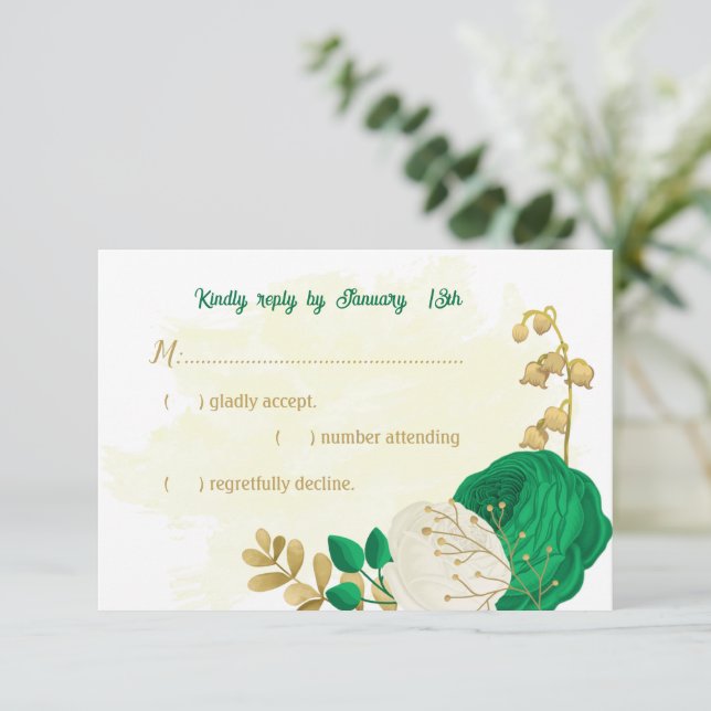 fleurs blanches vertes or mariage botanique RSVP c (Debout devant)