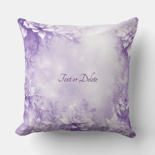 Fleurs blanches violettes Lancer Oreiller