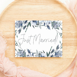 Fleurs Bleu Poussiéreux Mariage Juste Marié