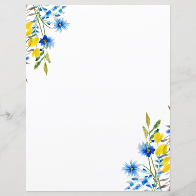 Fleurs bleues et jaunes (Devant)