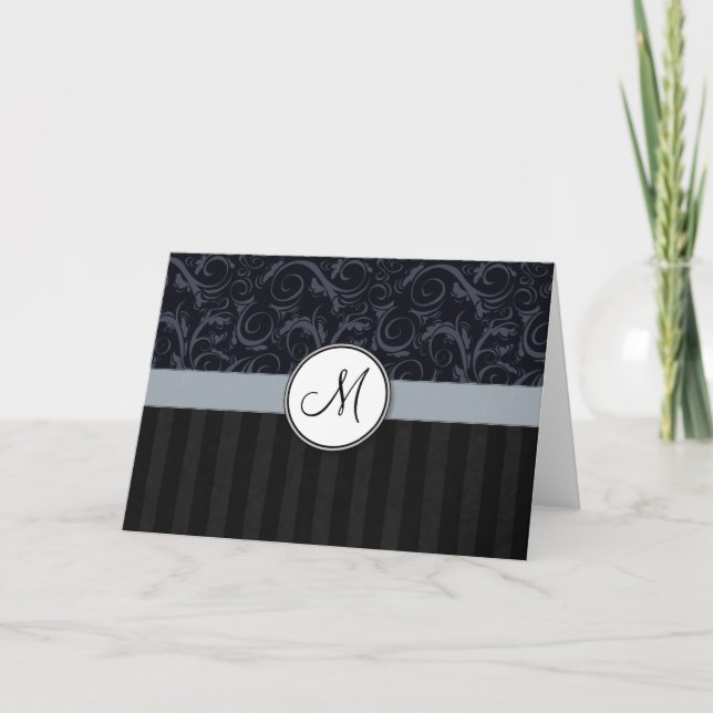 Fleurs bleues et noires, bandes avec Monogramme (Devant)
