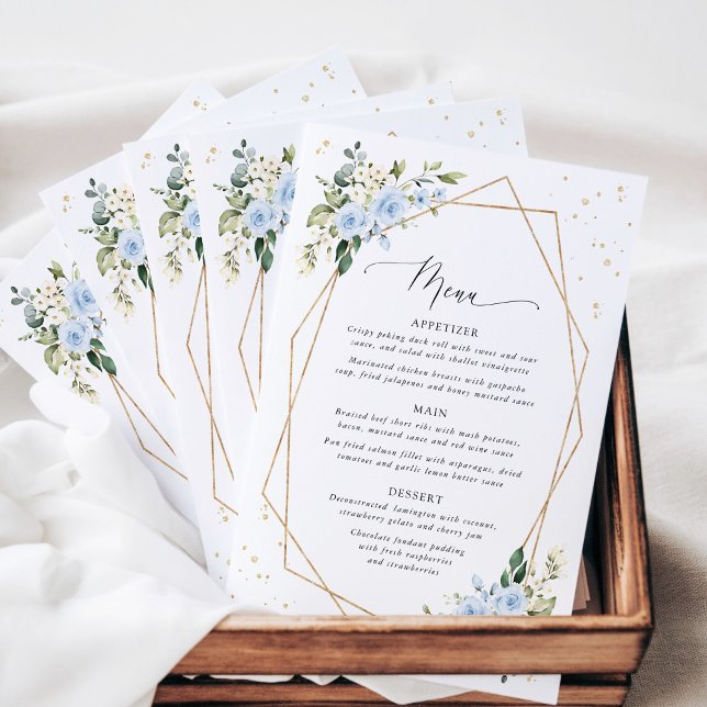 Fleurs Bleues, Fleurs Blanches, Menu de Baby Showe (Créateur téléchargé)