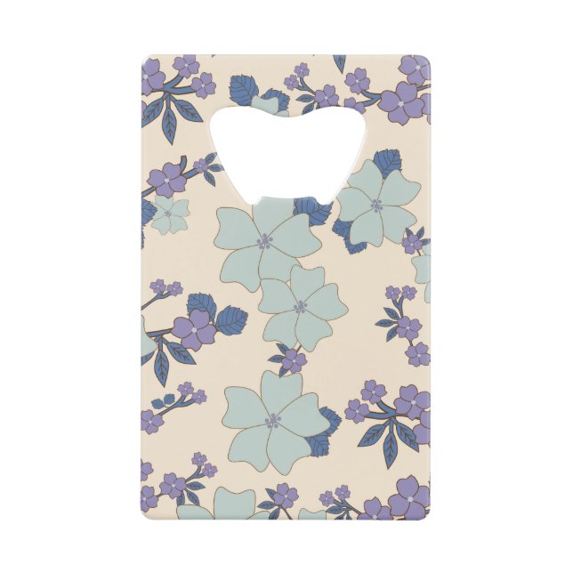 Fleurs Bleues, Fleurs Violettes, Motif Floral (Devant)