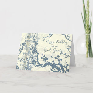 Fleurs Bleues Grand Grand Grand-mère Carte d'anniv