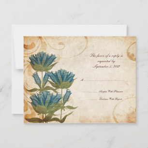Fleurs bleues Mariage vintage RSVP