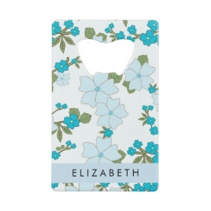 Fleurs Bleues, Motif De Fleurs, Votre Nom