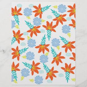Fleurs Bleues & Orange :