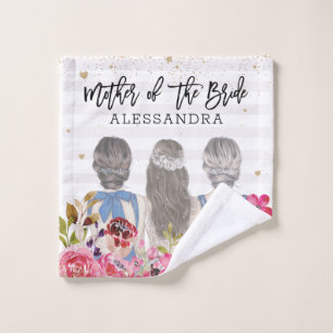 Fleurs bleues Parties scintillant d'or Mère de la