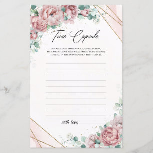 Fleurs bleues rose eucalyptus or Temps Capsule