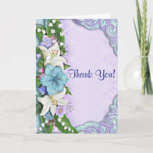 Fleurs Bleues Toute Ocassion Merci Note